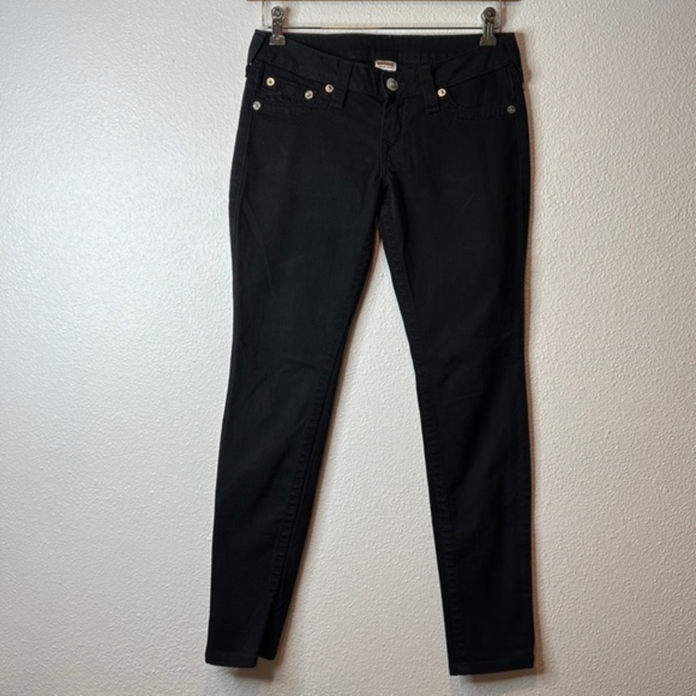 True Religion Skinny Black Sequin Jeans sz 27